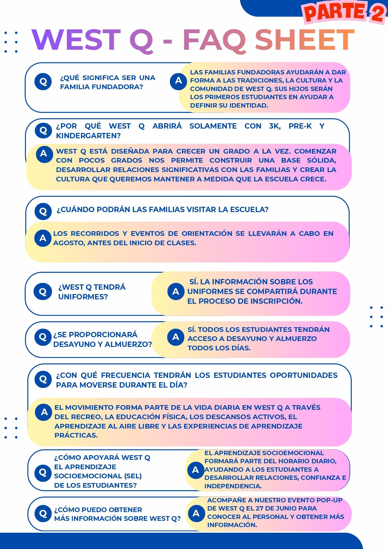 FAQ's – Week 06.15.2026 (Español). The full text is below.